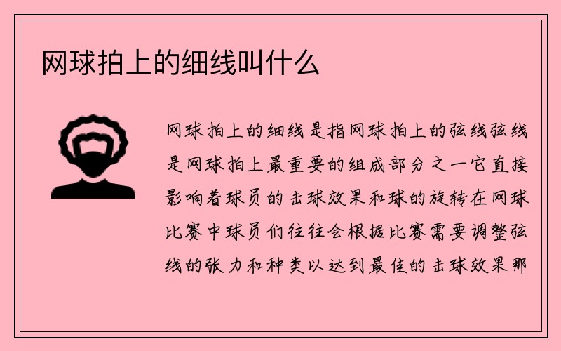 网球拍上的细线叫什么