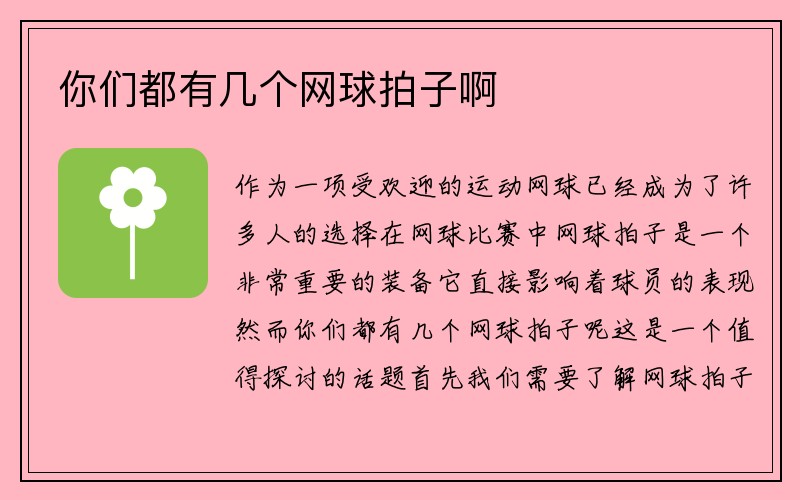 你们都有几个网球拍子啊